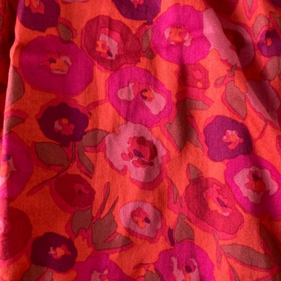 Marc by Marc Jacobs orange & pink floral print midi dress, silk magenta trim (4) - Picture 7 of 7